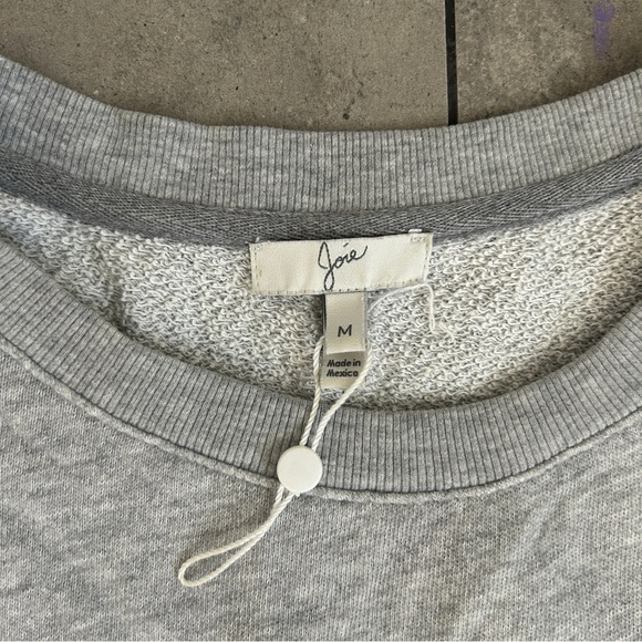 JOIE Devra white eyelet lace back gray sweatshirt pullover M - Picture 5 of 6